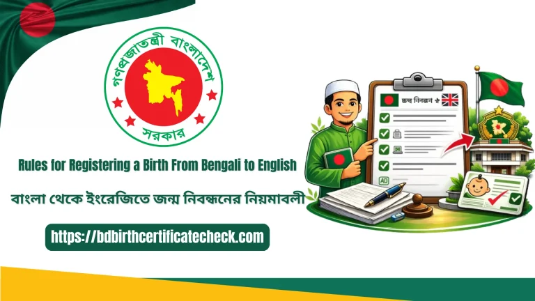 Rules for Registering a Birth From Bengali to English